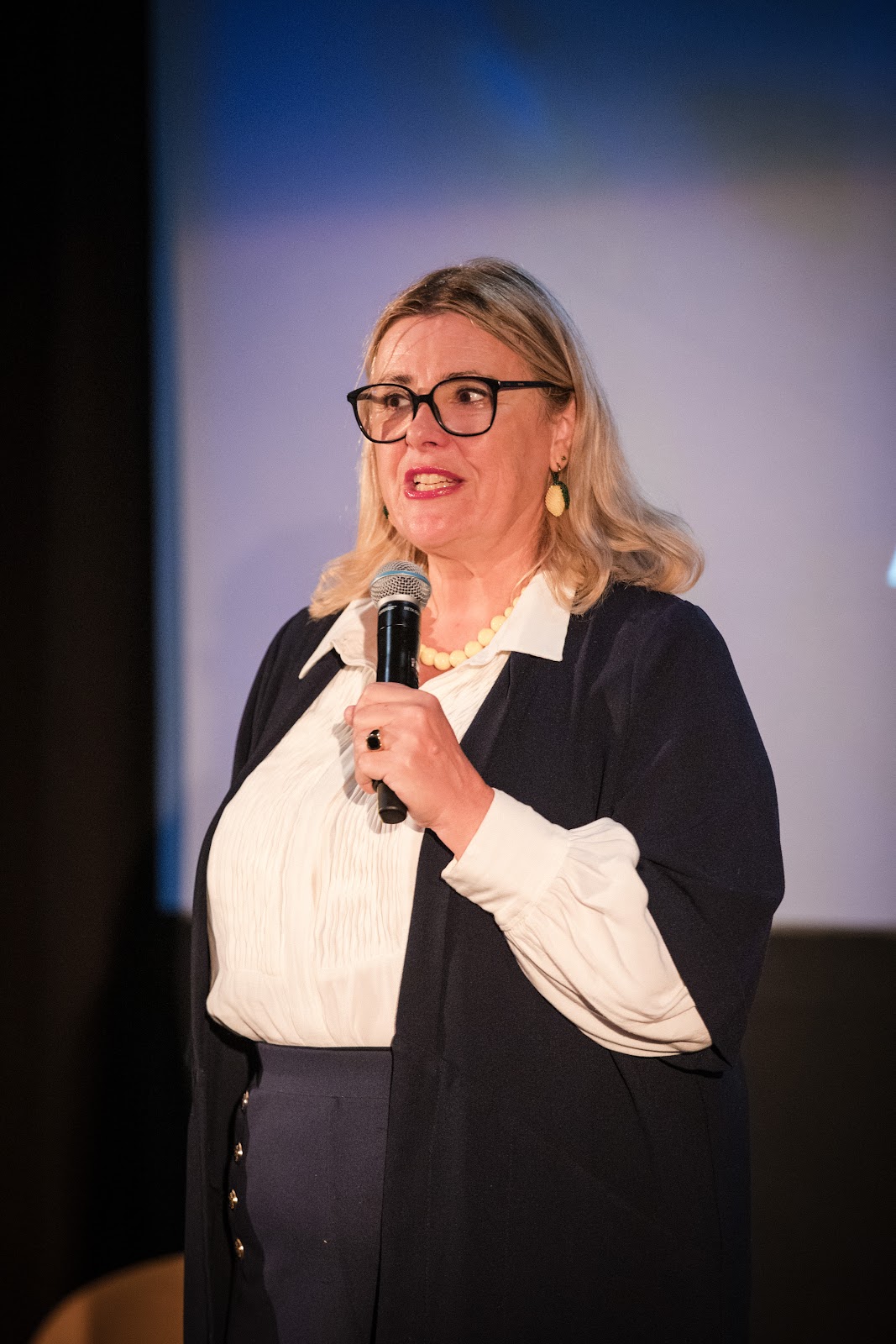 Speaker presenting with a microphone at Board Summit 2025
